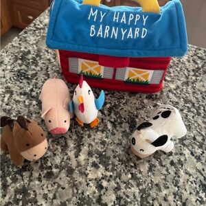 My Happy Barnyard Plush Farm Playset - Blue & Red